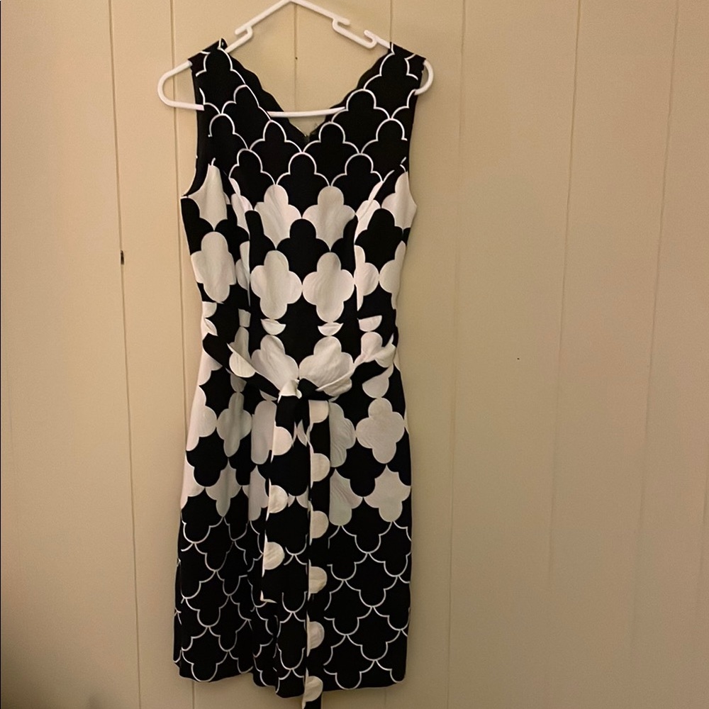Elegant Black and White Sleeveless Dress